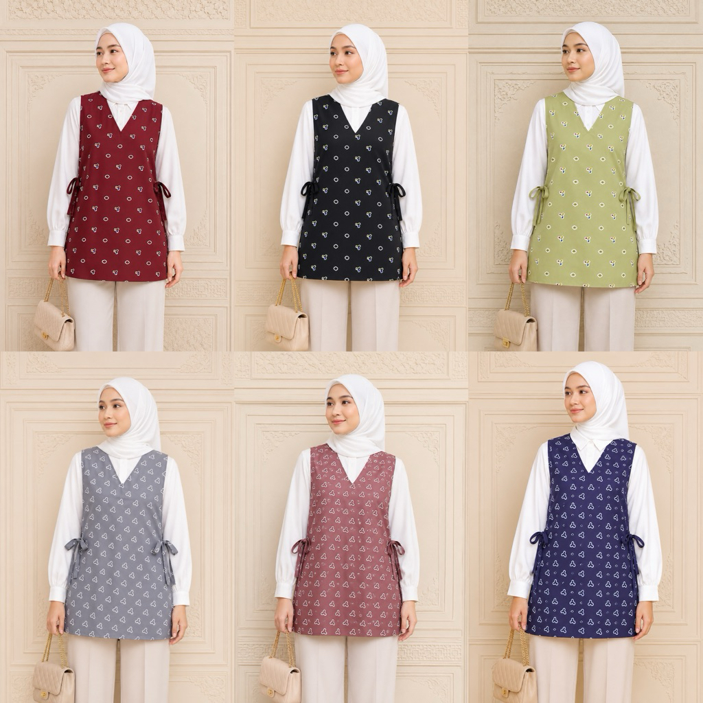 LONG VEST BATIK VEST PANJANG PREMIUM MODERN BATIK KATUN OUTER ROMPI BATIK VEST PANJANG