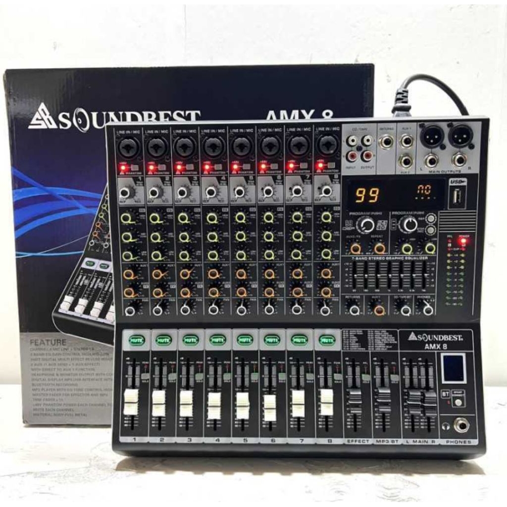 Mixer 8 Chanel/Mixer Soundbest Amx 8/Mixer Audio Soundbest