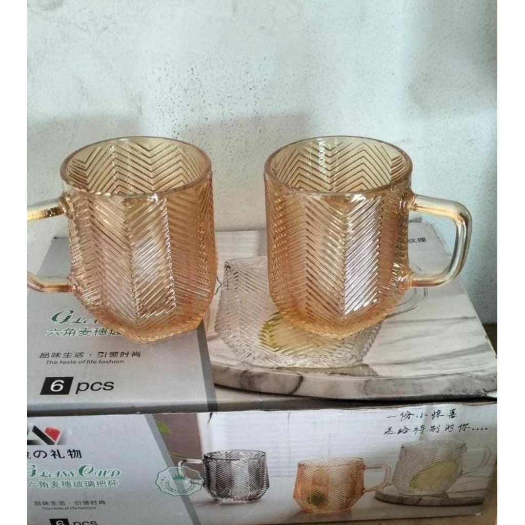 GELAS SULTAN GAGANG GOLD 6PCS