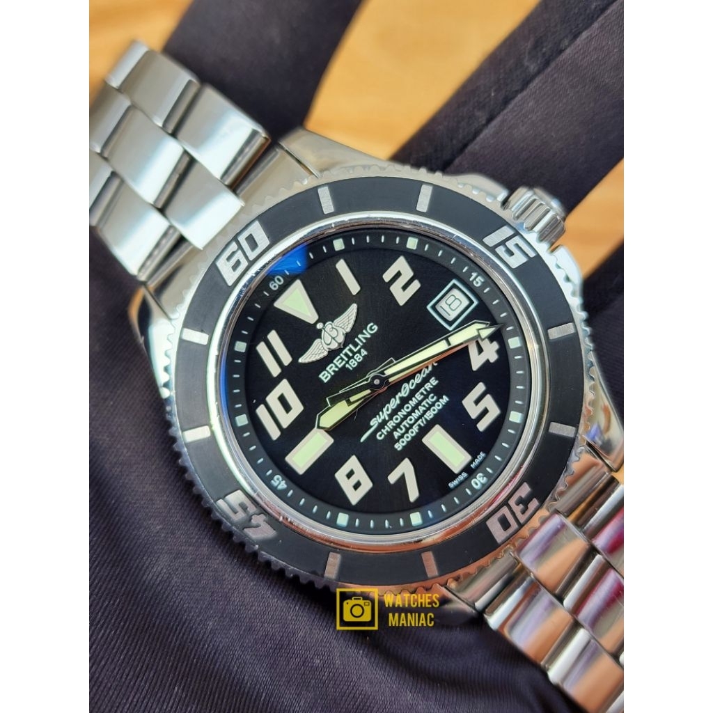 Jam Tangan Luxury Original Breitling SuperOcean Diver Automatic Swiss Made Fullset Box