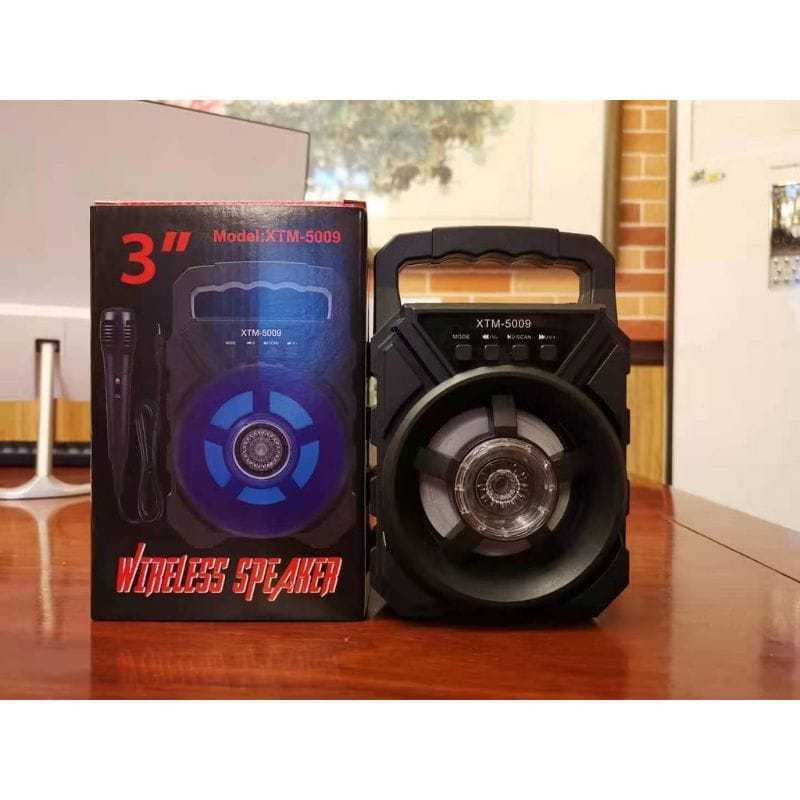Speaker XTM 5009 Free Mic Karaoke Speaker Wireless Karaoke XTM-5009 Speaker Portable