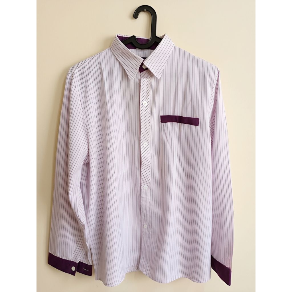 Kemeja Putih Garis Preloved Pria