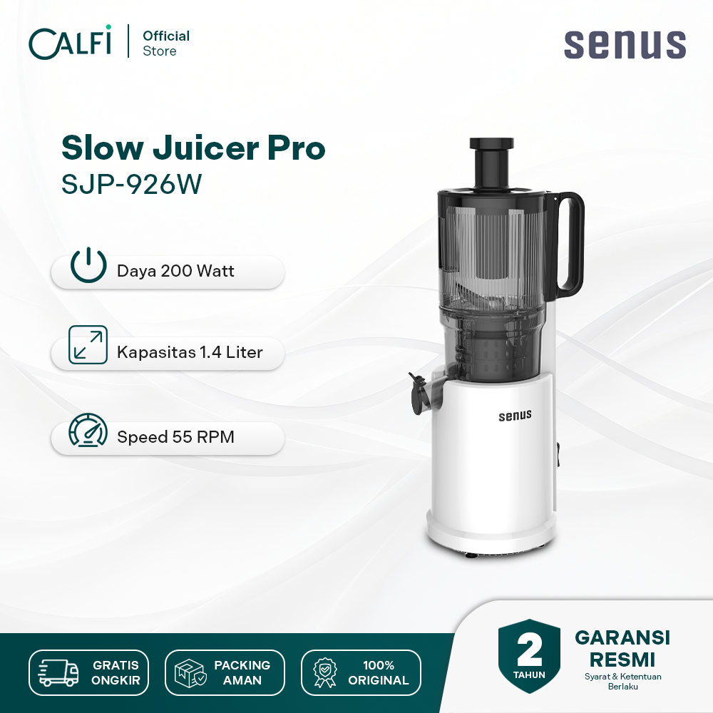 Senus Slow Juicer PRO 240W - Pengekstrak buah 95% tanpa ampas mudah dibersihkan | Slow Juicer Senus 
