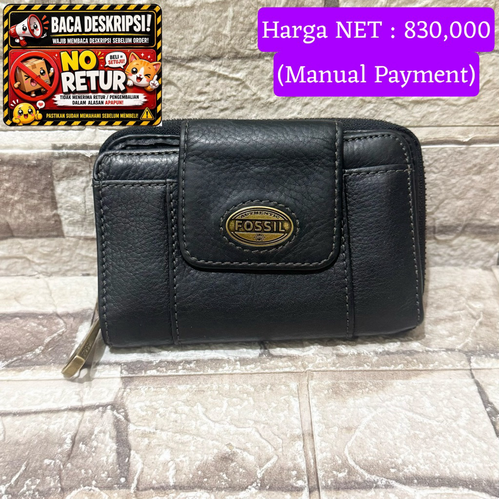 753# NET-Preloved Fossil Explorer Medium Wallet Black