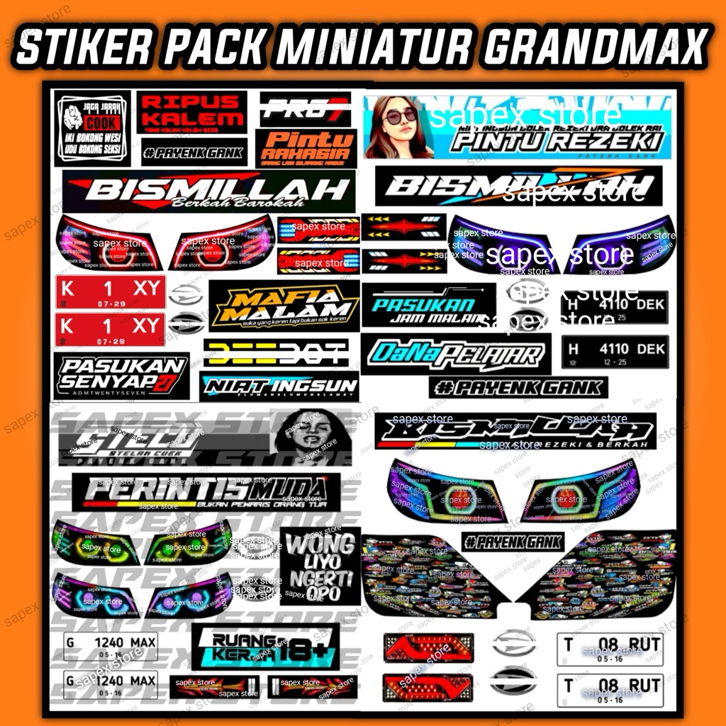 (promo)STIKER PACK MINIATUR PICKUP GRANDMAX