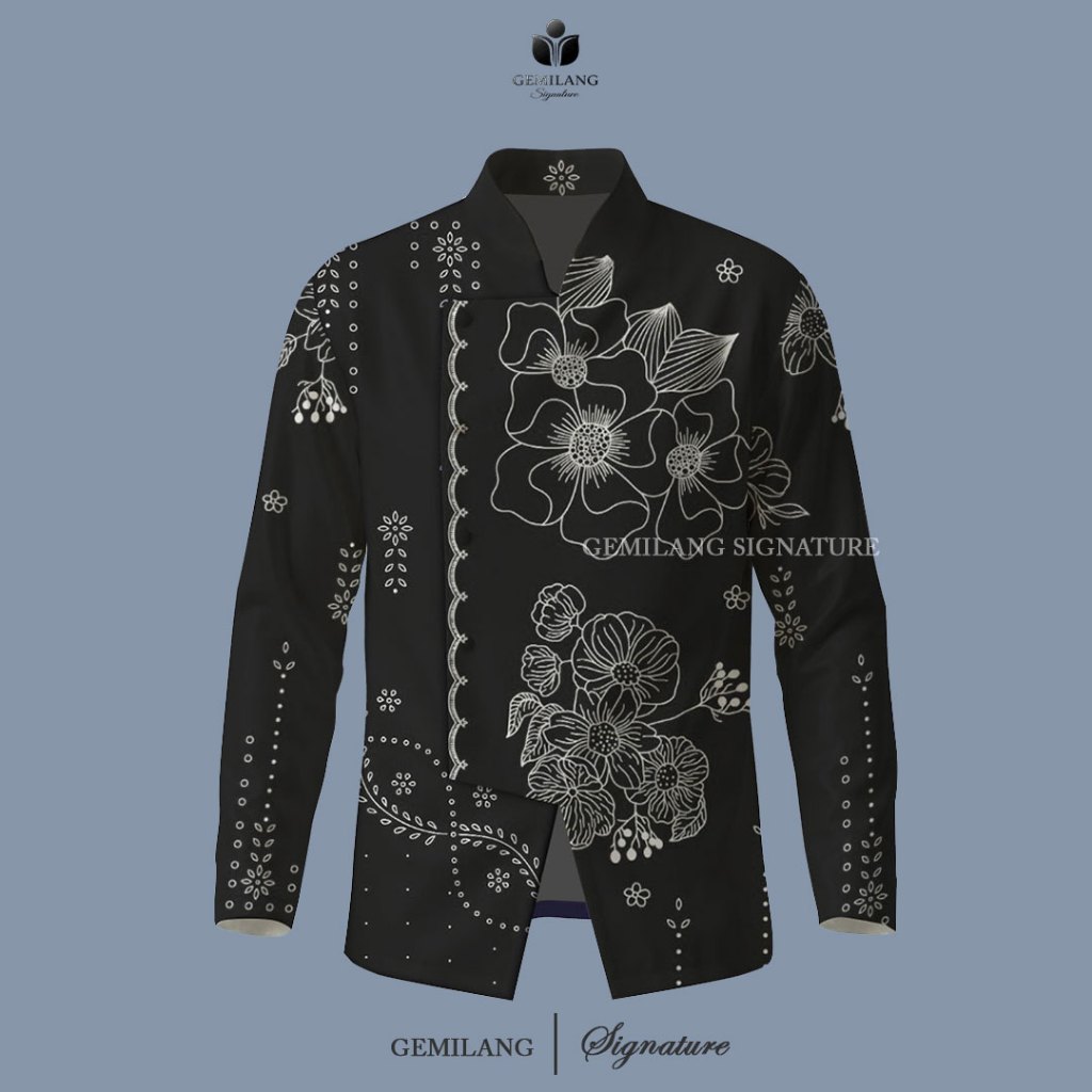 Gemilang Signature - Hanjana Hitam Beskap Batik / Kemeja Pria / Beskap PriaSeries / Beskap Modern Pr