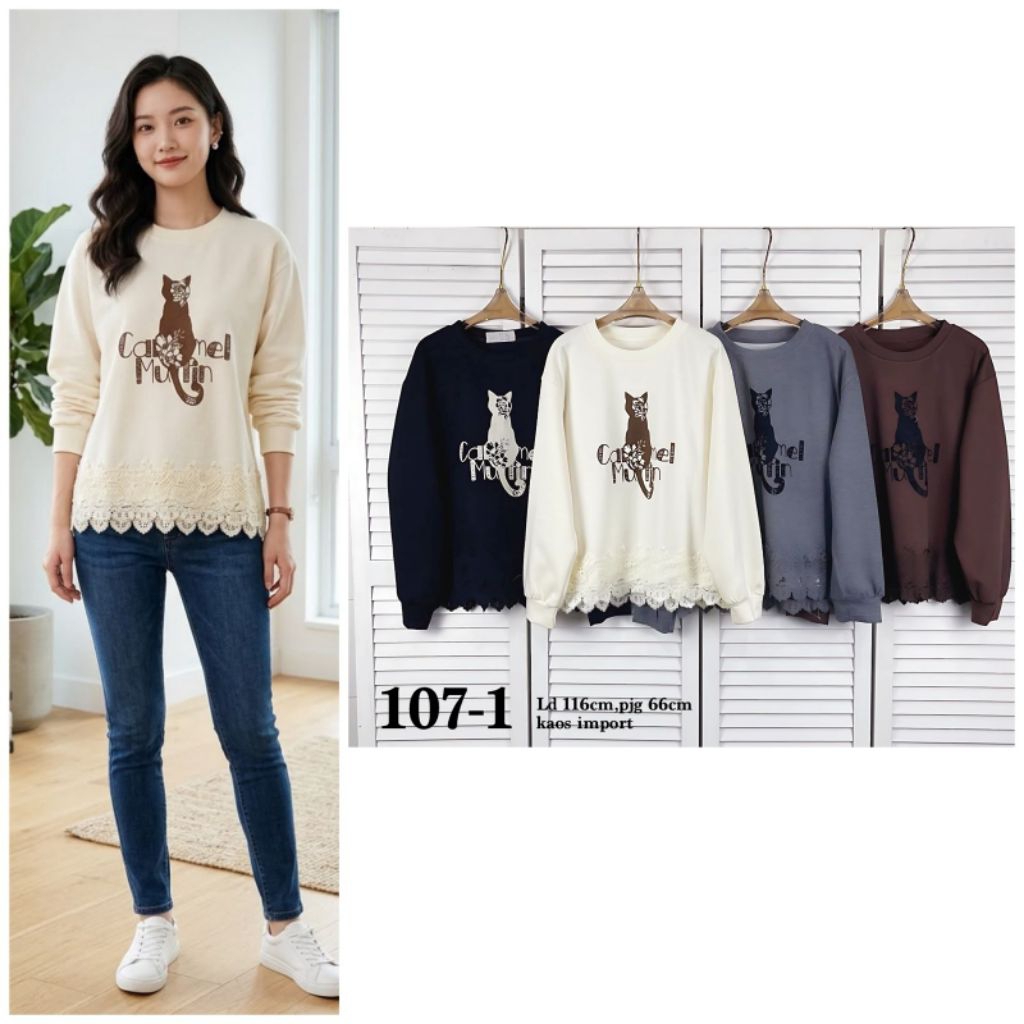 Atasan kaos brokat bawah cat import