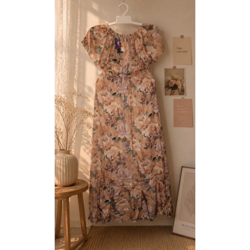 aylope_collection Dress Elsa panjang wanita dress pantai wanita bahan rayon