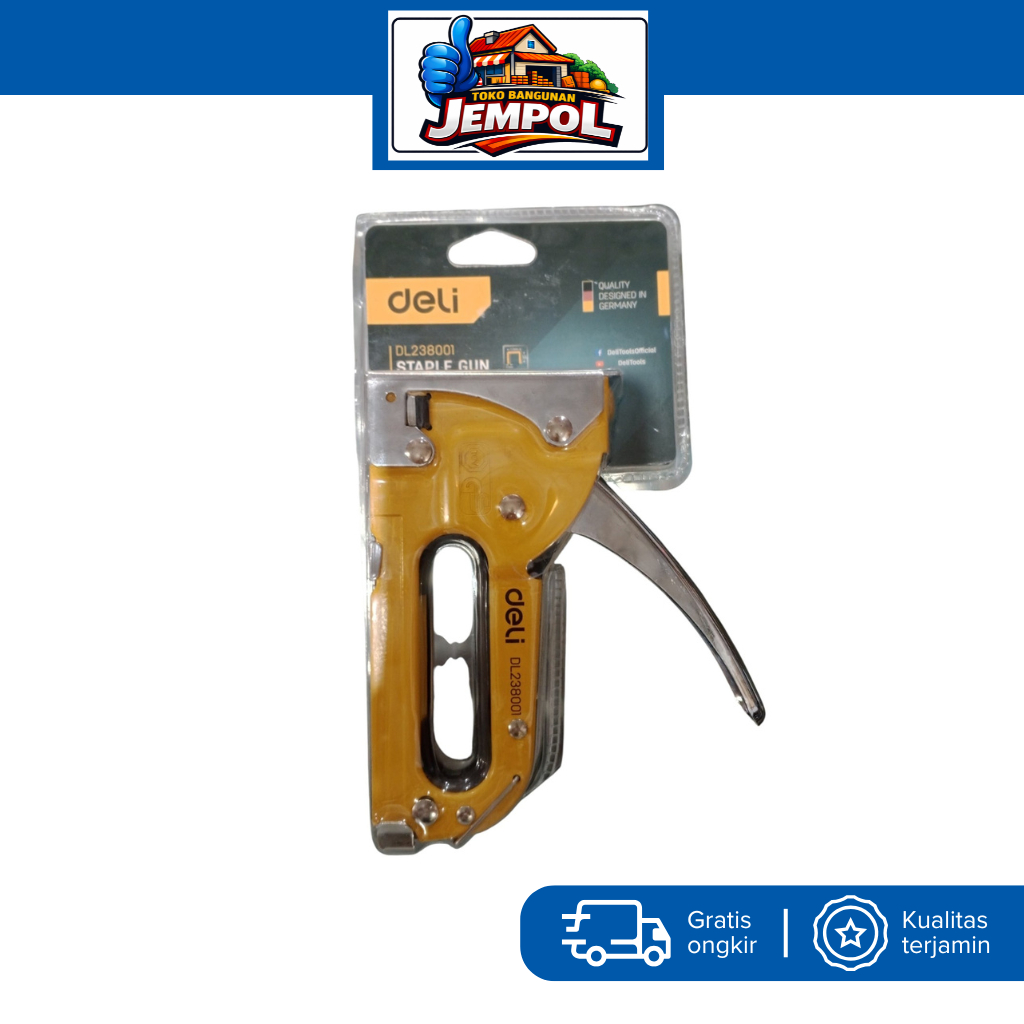DELI STAPLE GUN ALAT STAPLER TEMBAK MANUAL