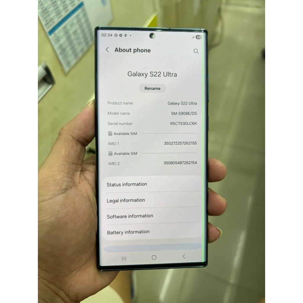 samsung galaxy s22 ultra 5g 12/256gb ex inter bekas no cukai