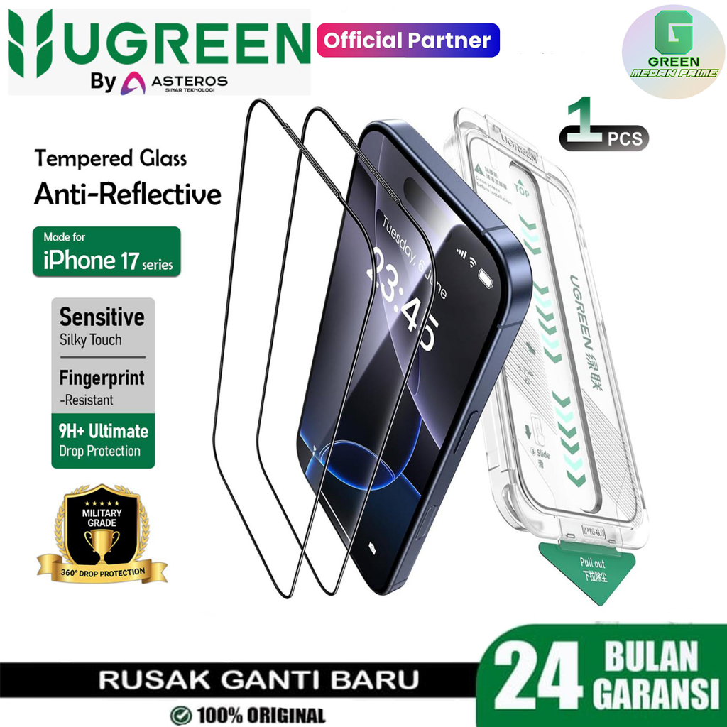 Ugreen Tempered Glass 95835 Anti Reflective HD Clear Screen Protector Ip 17 Pro Max Series - Anti Go