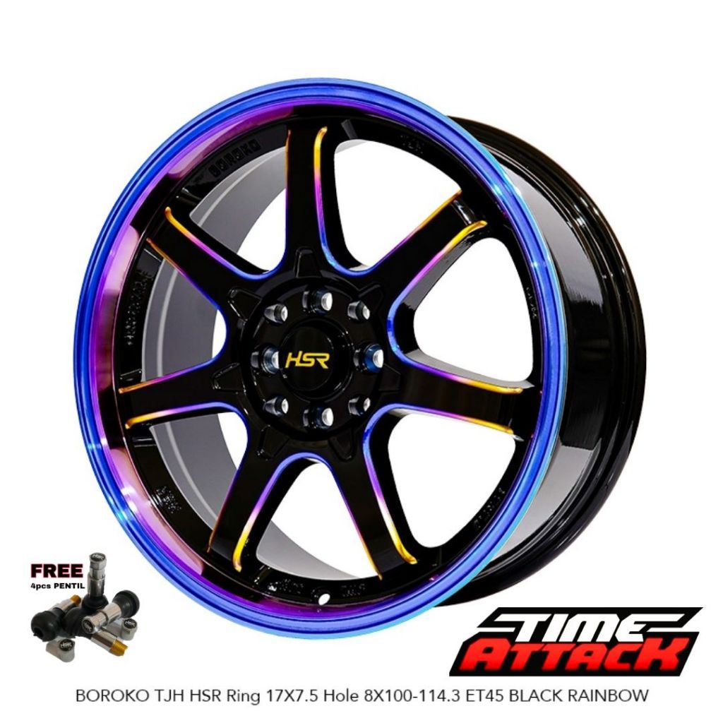 Velg Mobil Suzuki Fronx Ring 17 HSR Wheel Boroko TJH Velg HSR R17 Pcd 4X100 / 4X114,3