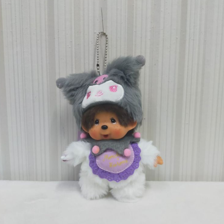 Gantungan Monchichi Kostum Melody Kuromi Size 15cm/Assesoris Tas Karakter Monyet
