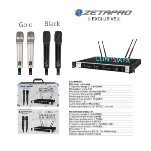 Mic Wireless ZETAPRO EXLUSIVE Original Free Koper [ 2 Mic wireless Zetapro ]