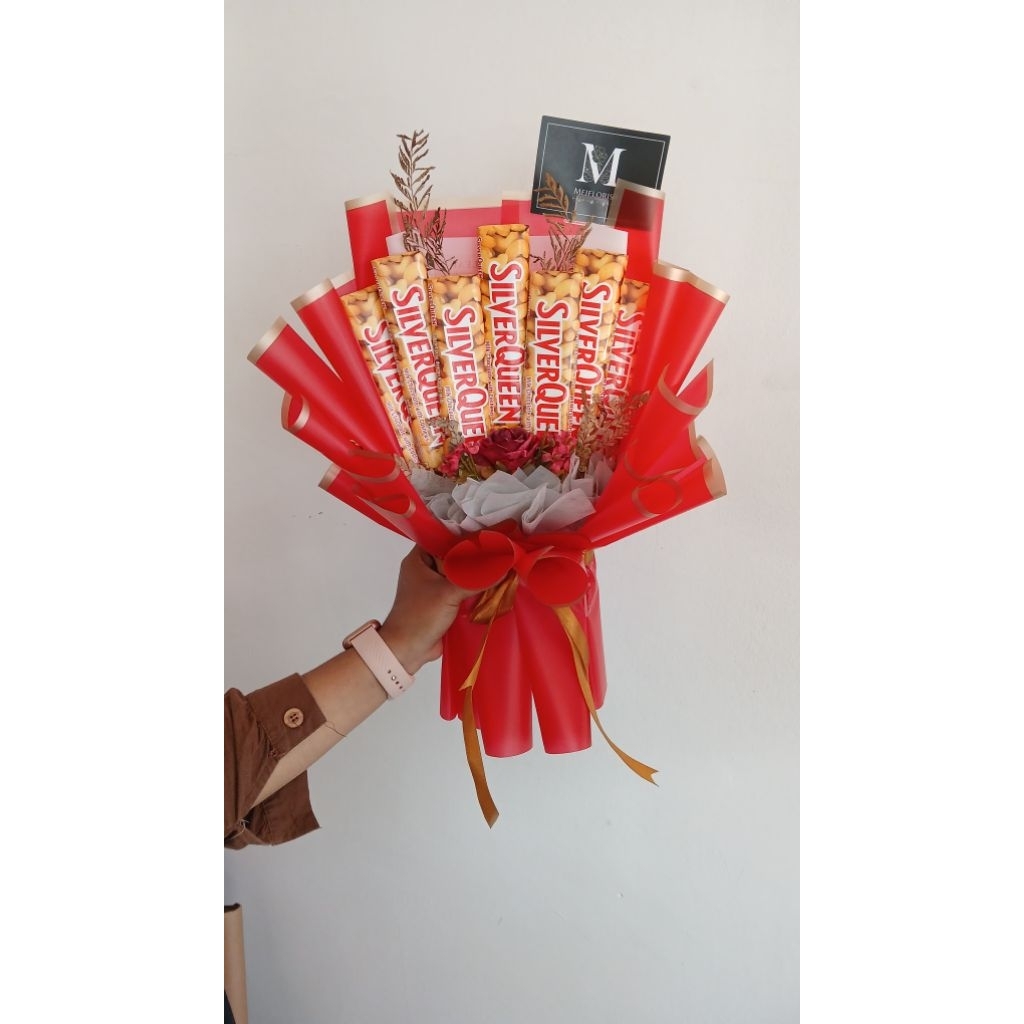 Custom Buket Cokelat Silverqueen Buket Bunga Cokelat