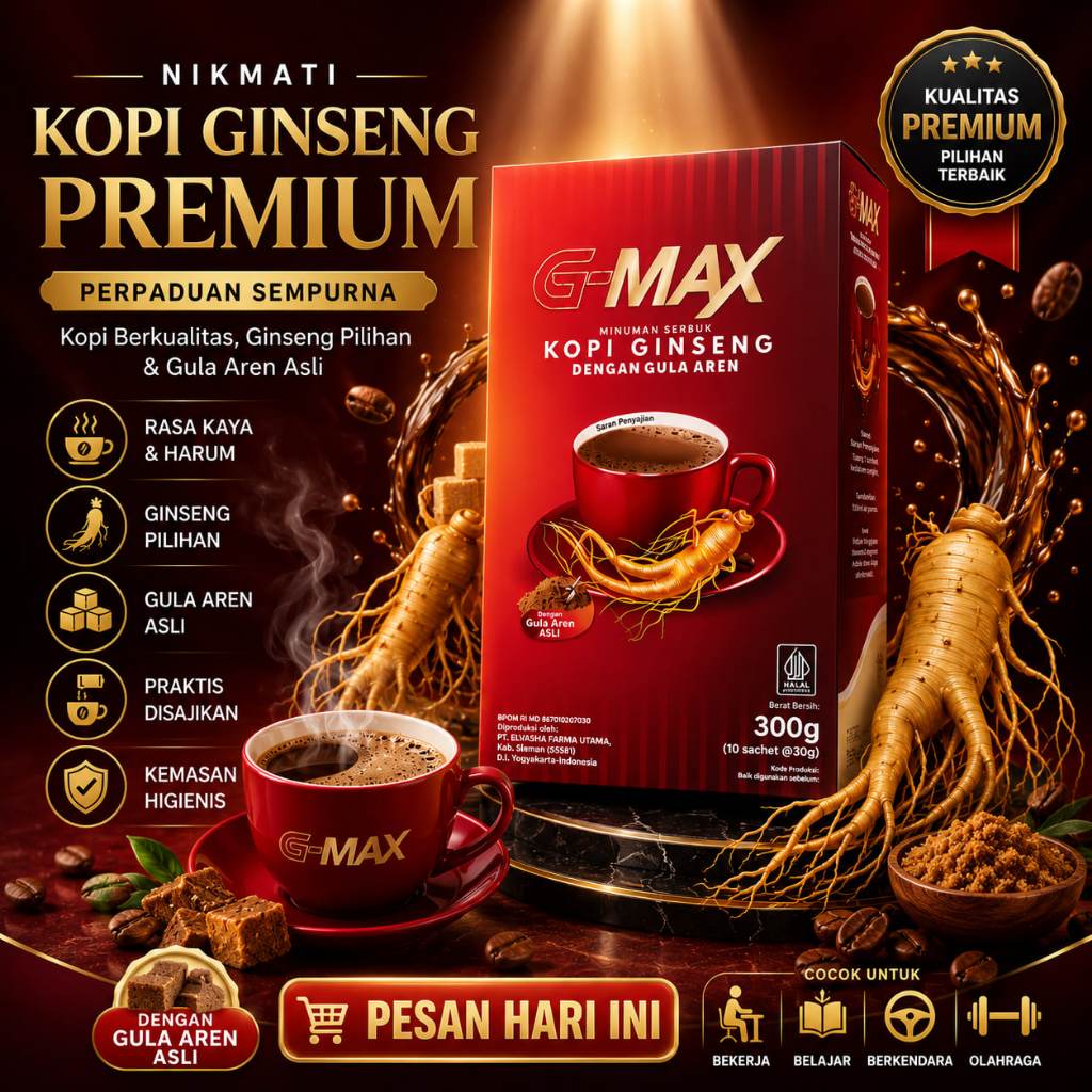 Kopi Gmax Original 100% Herbal Extra Ginseng