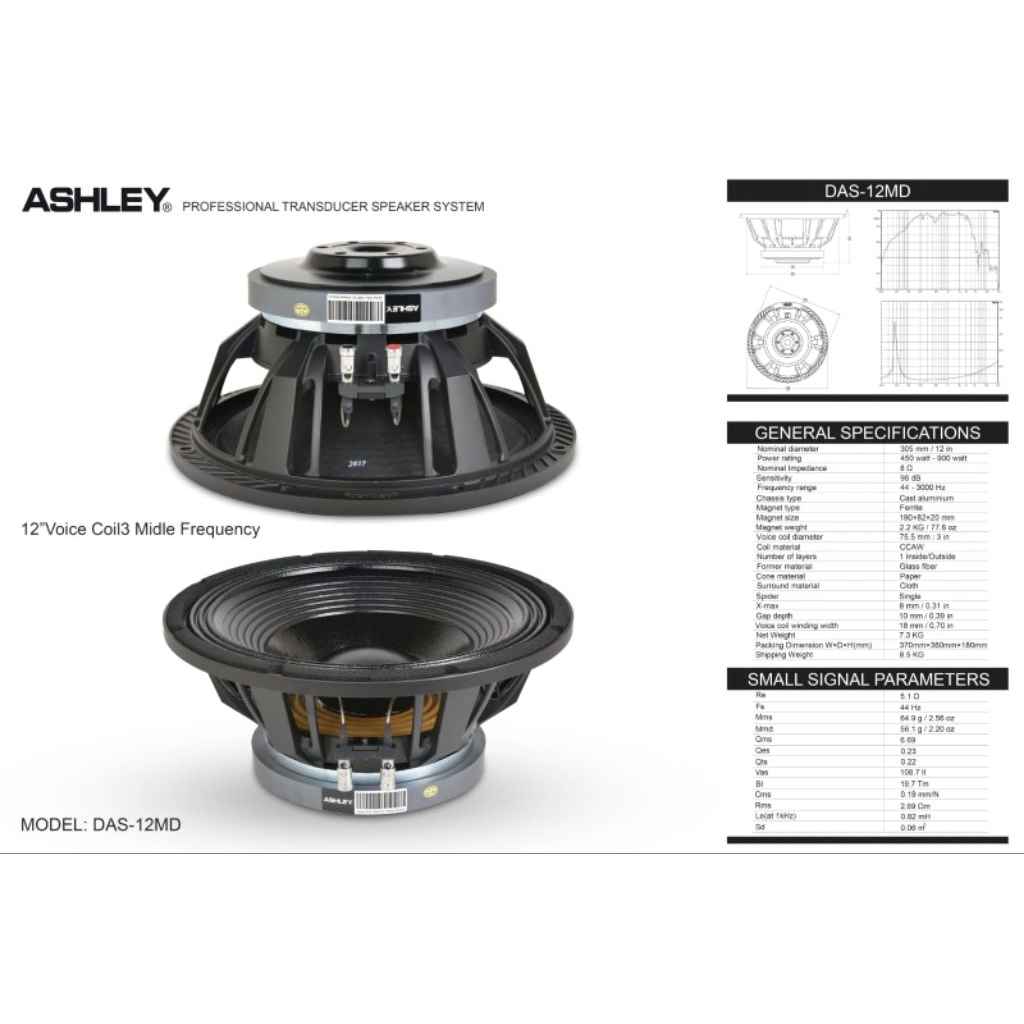 ASHLEY COMPONEN DAS12D DAS 12D 12in COIL 3