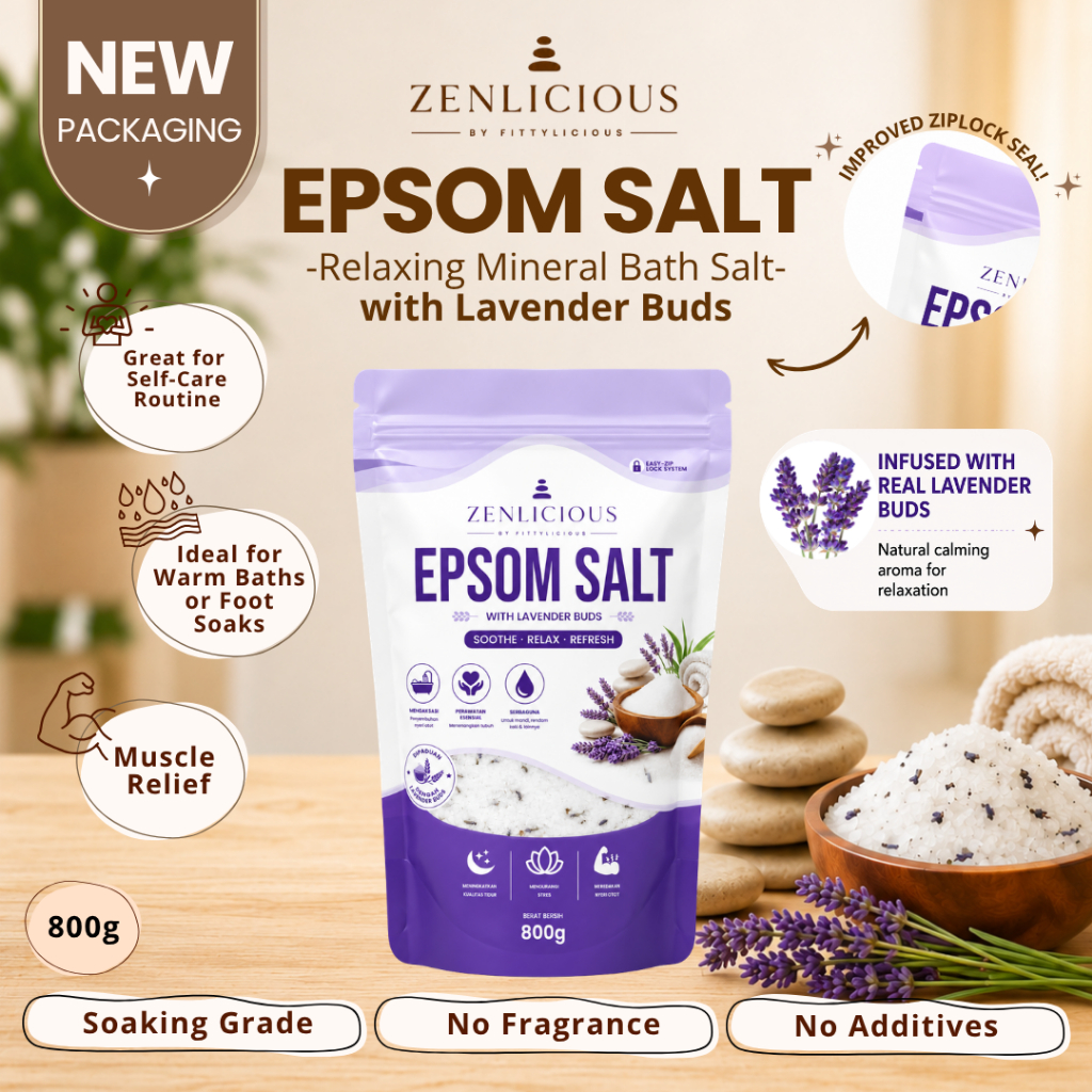 Epsom Salt Lavender Buds / Epsom Salt / Garam Mandi / Garam Rendam Kaki / Rendam Badan