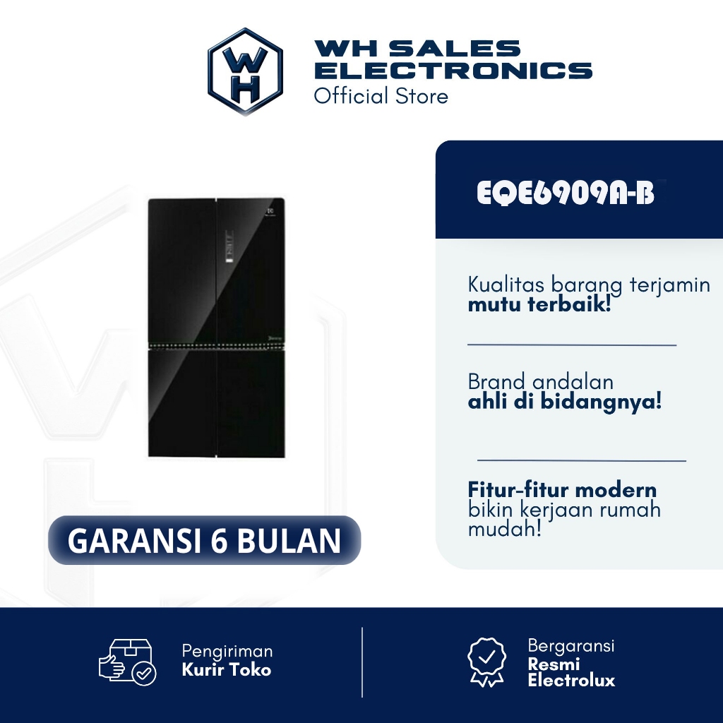ELECTROLUX Kulkas MULTIDOOR GlassDoor EQE6909A-B / EQE6909AB / EQE 6909A-B -BGRADE (JABODETABEK ONLY