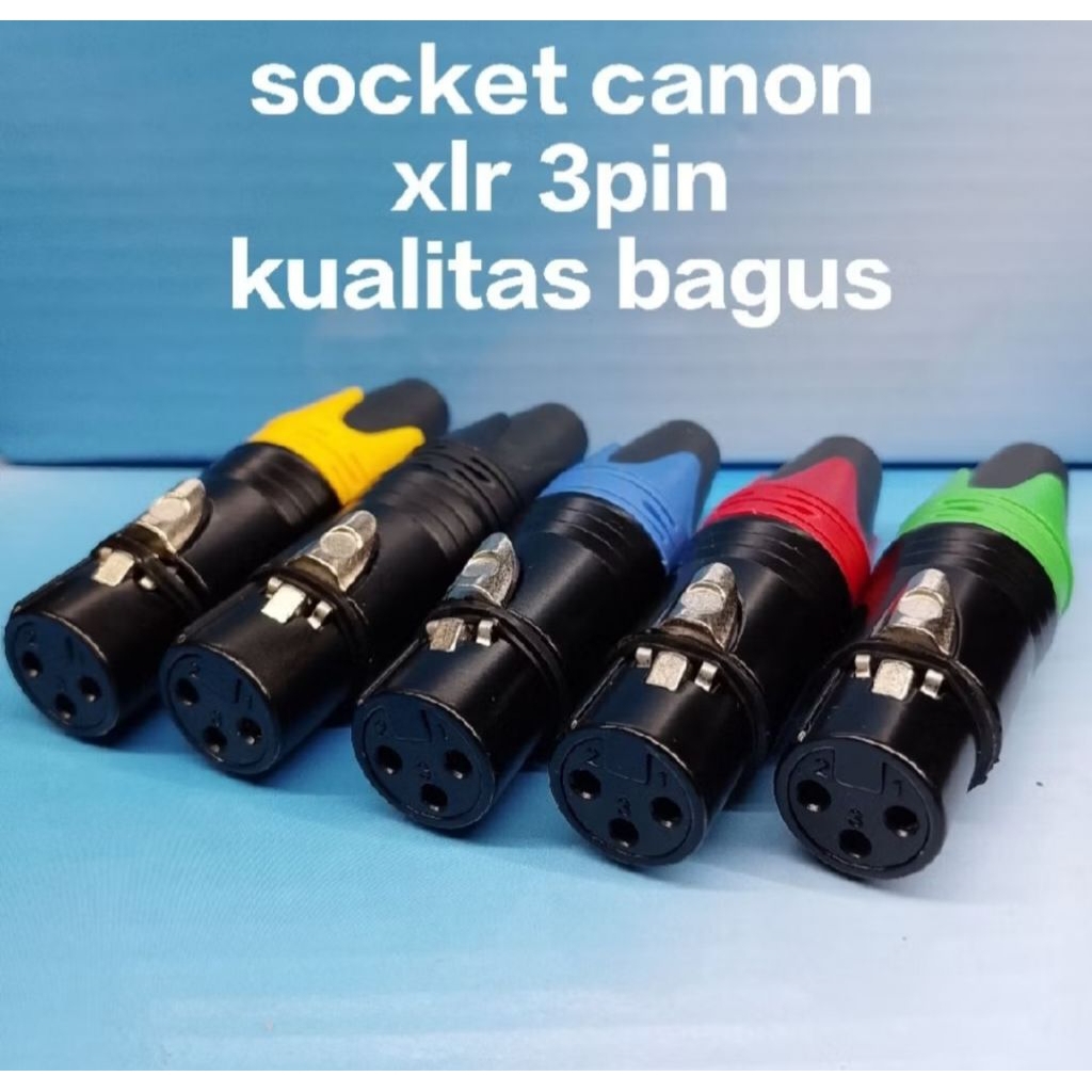 Soket Canon XLR 3 Pin Cewe Kualitas Bagus / Soket Canon XLR 3pin Female