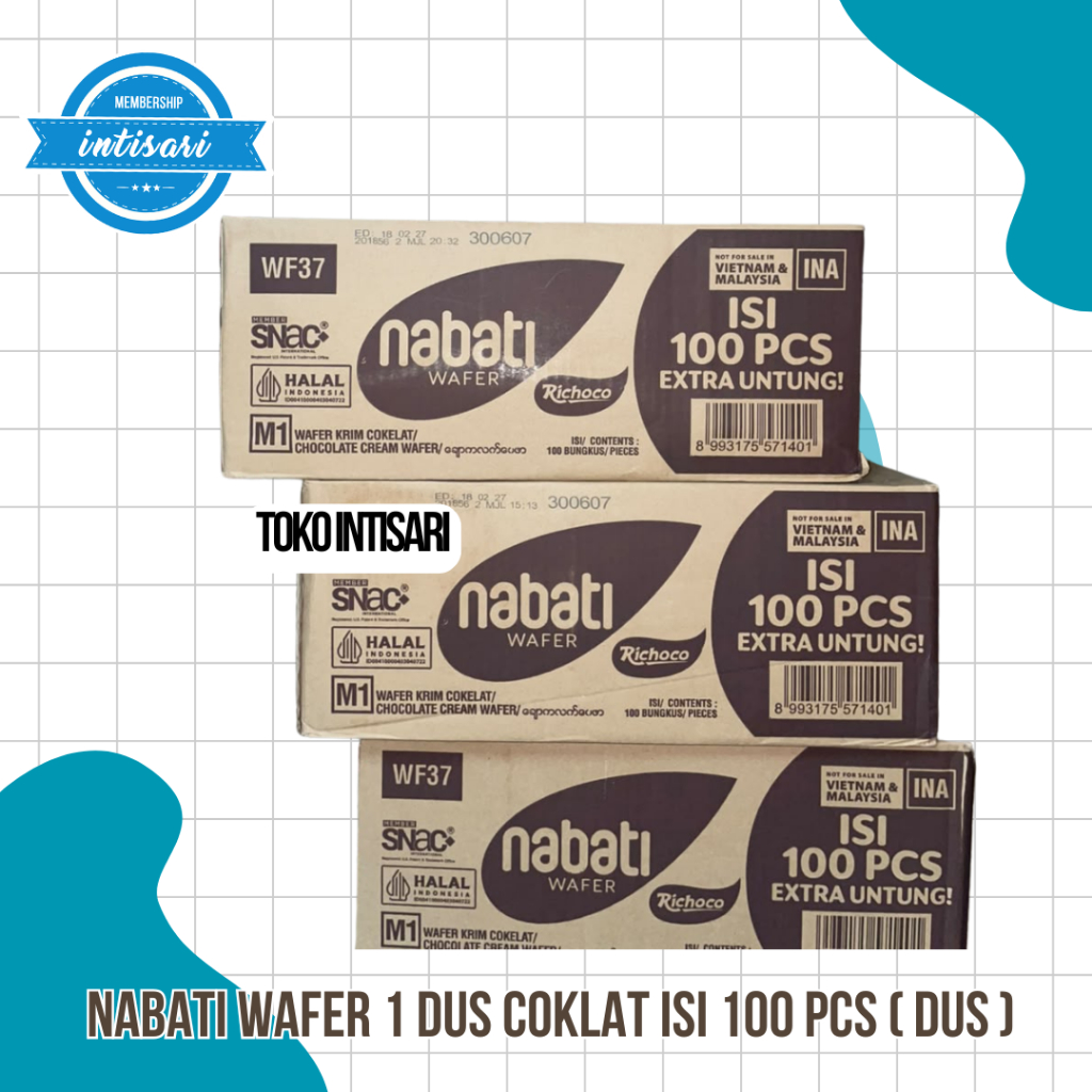NEW Nabati Wafer 1 Dus Coklat isi 100 Pcs ( DUS )