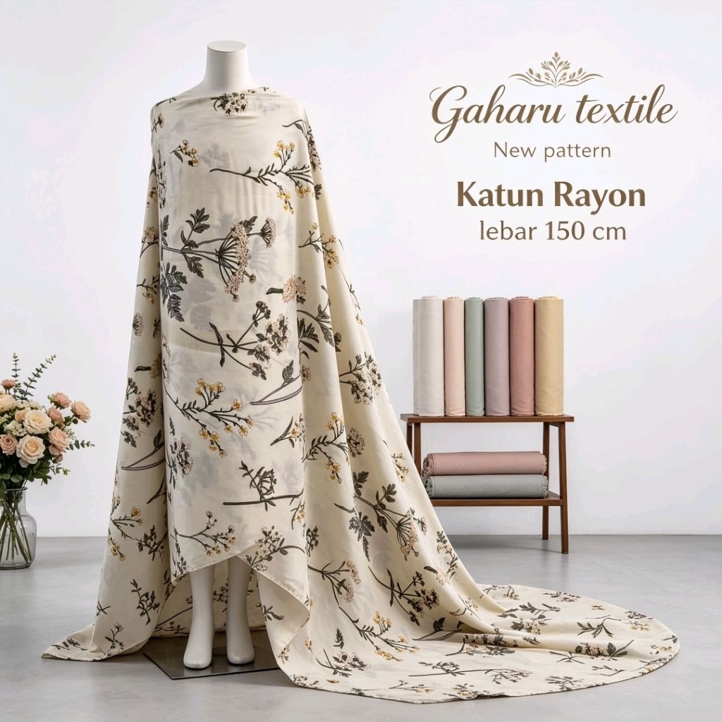 new bahan katun rayon viscose - rayon viscose meteran - rayon viscose motif (CTK)