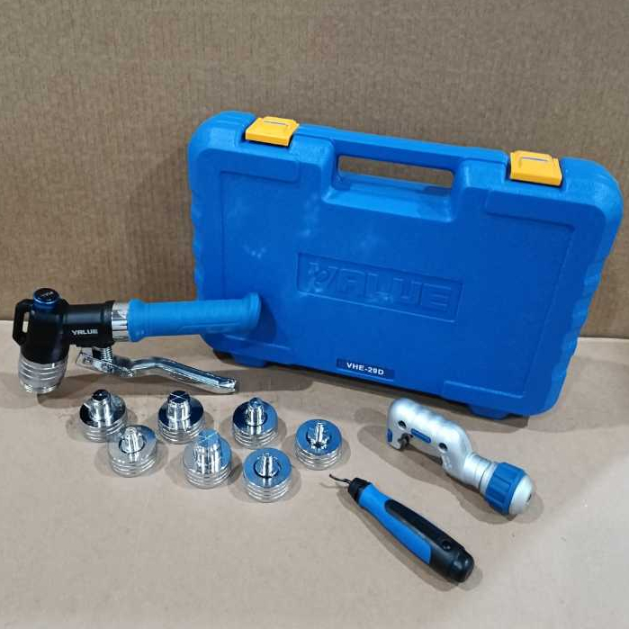Hydraulic Tube Expander VALUE VHE-29D OD = 3/8" - 1 1/8" ( 7 Headers ) + Reamer VTT-5 + Cutter VTC-3