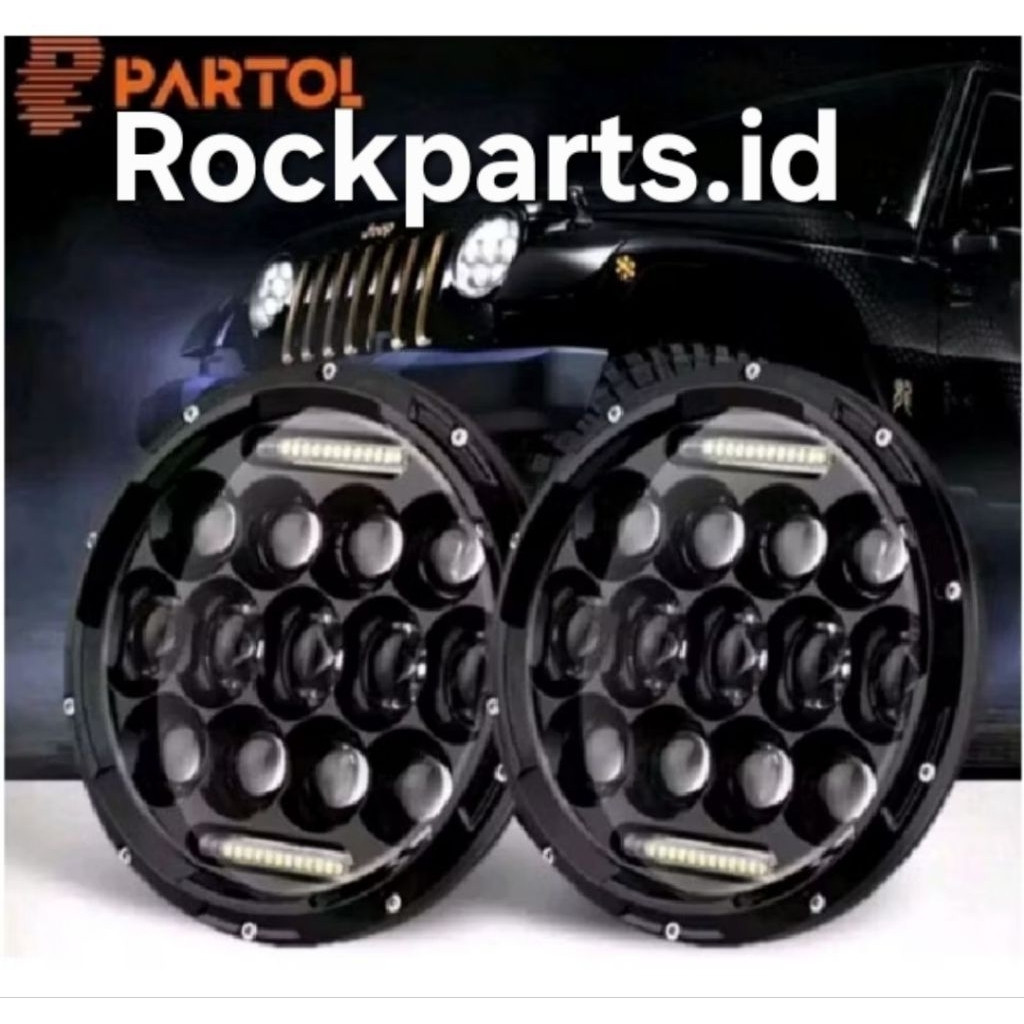 Headlamp LED Bulat Premium Jimny Katana Hardtop Jeep CJ7 Taft GT Rocky F50 Kebo Land Rover Carry 2pc