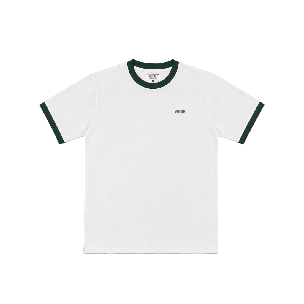Tshirt Pria Casual Ringer Tee Heavy Cotton 15S  Green NVRFADE TS01