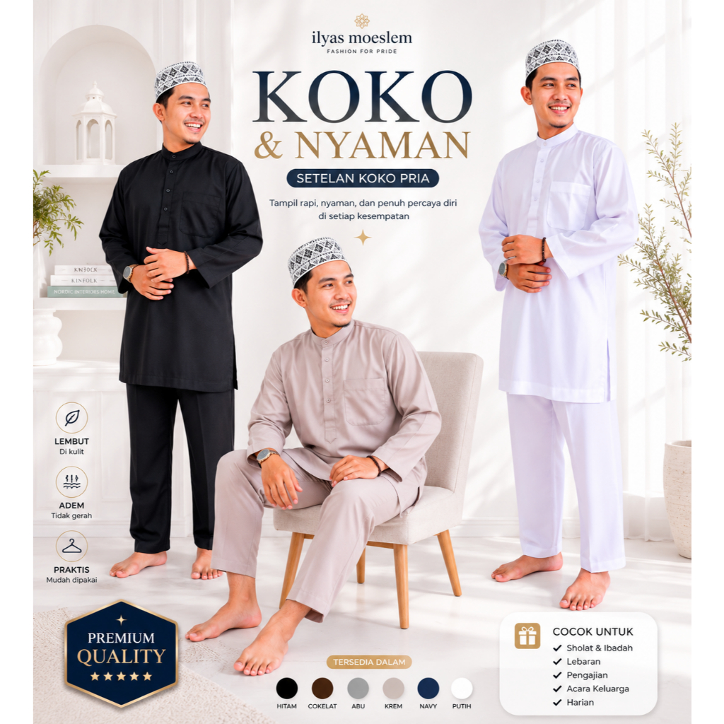 Setelan koko Pakistan dewasa - Koko madinah setelan - koko dewasa polos