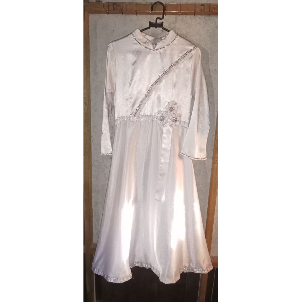 gamis putih preloved, gamis putih bekas, gamis putih anak