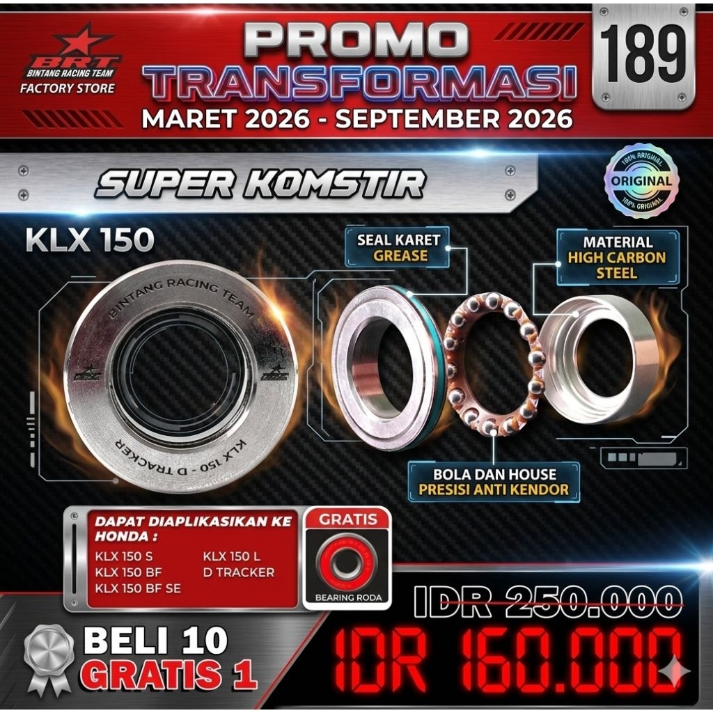 KOMSTIR BRT KLX 150 ORIGINAL BRT