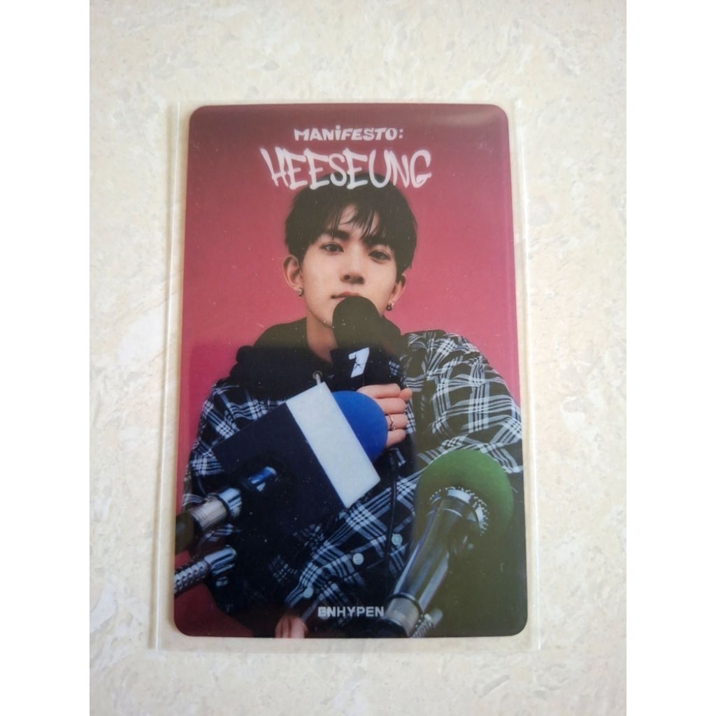 photocard heeseung manifesto enhypen transparent pob
