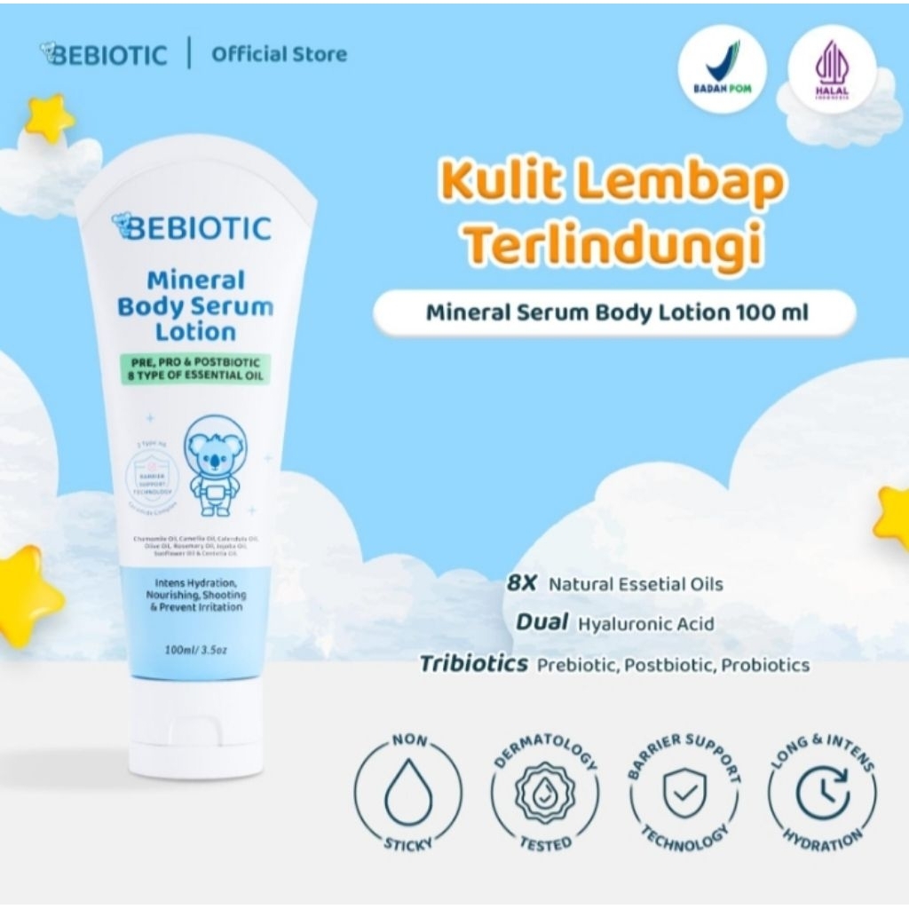 Bebiotic - Mineral Body Serum Lotion Bayi 100ml - Body Lotion Bayi, Skincare Bayi, Lotion Anak