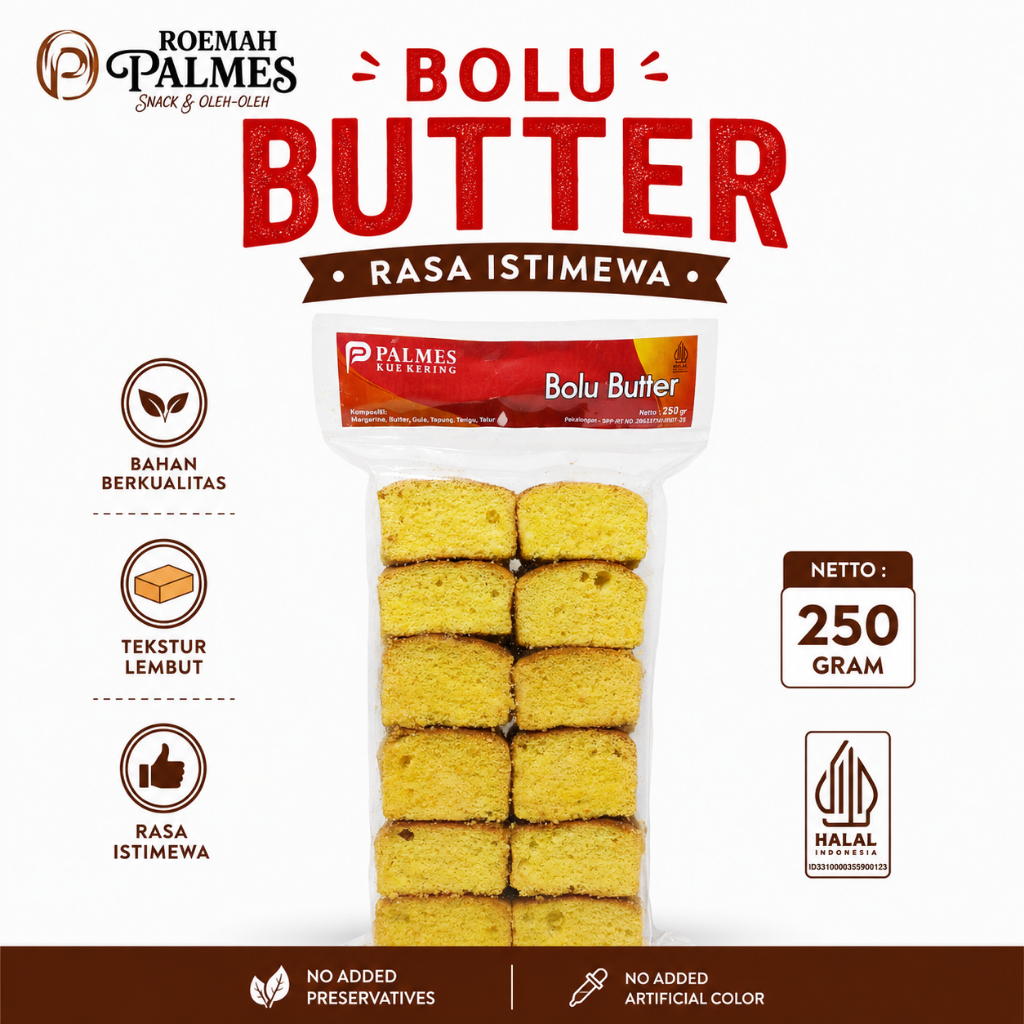 PALMES - Bolu Butter 250 gr - Bolu Panggang Kering - Khas Pekalongan