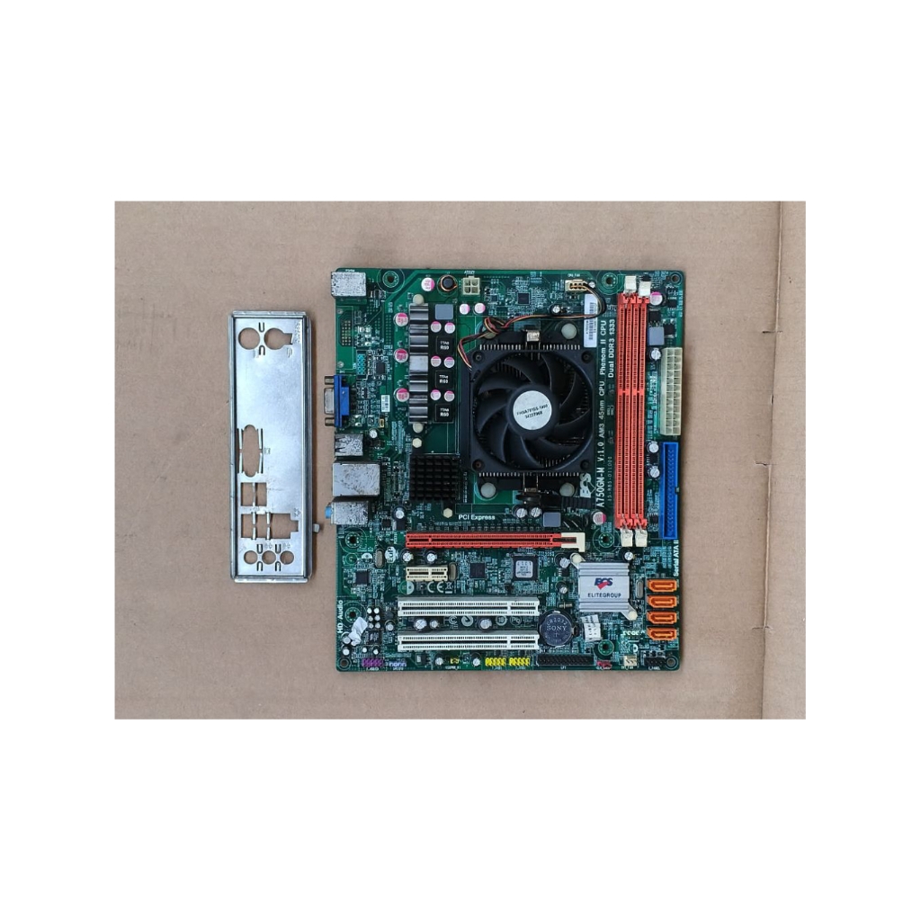 paket motherboard mainboard amd ecs +proc athlon II X2 260 @3,2ghz + fan hetsink
