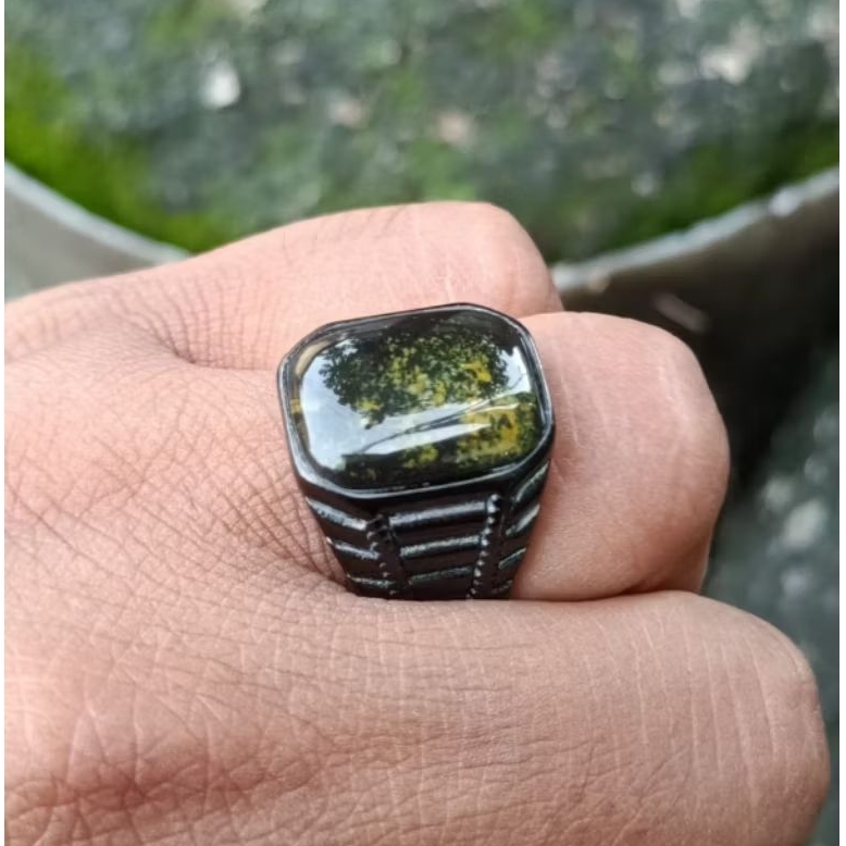 cincin batu akik bacan Doko kembang natural