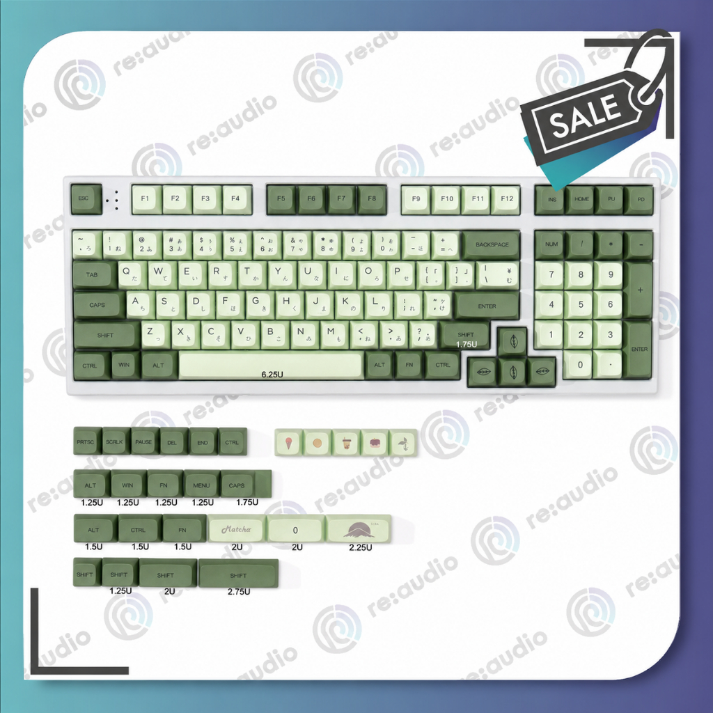Keycaps Matcha Green PBT Dye Sub XDA Profile for Cherry MX Mechanical Keyboards