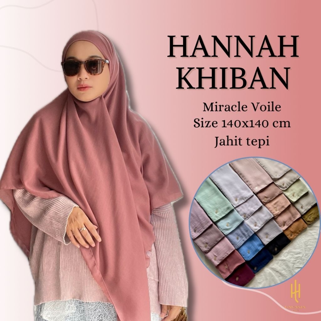 HANNAH KHIBAN - French Khimar / Khimar Bandana - Voal Miracle / Arabian Voile - Jumbo 140 cm - Hanan