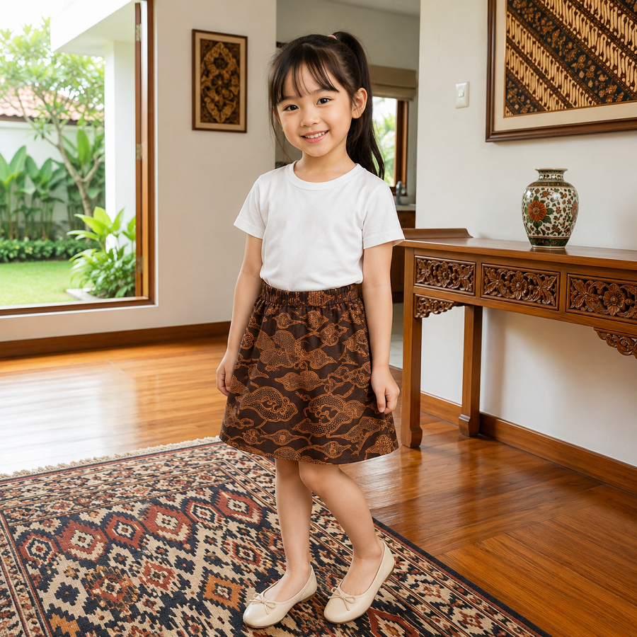 Rok Kebaya Batik Pendek Selutut Anak Perempuan Tk Sd Bawahan Seragam Tari Kostum Adat Jarik Instan