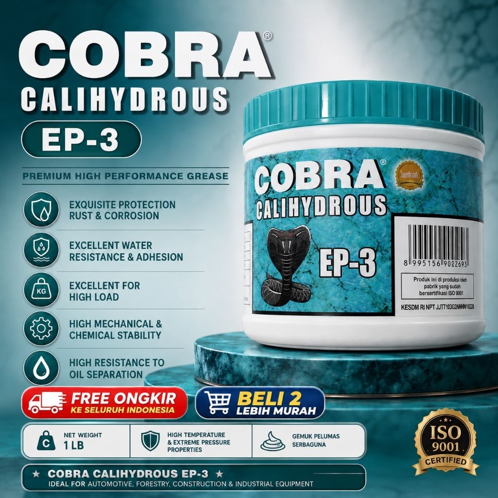 Cobra Calihydrous EP-3 biru Grease stempet gemuk berkualitas