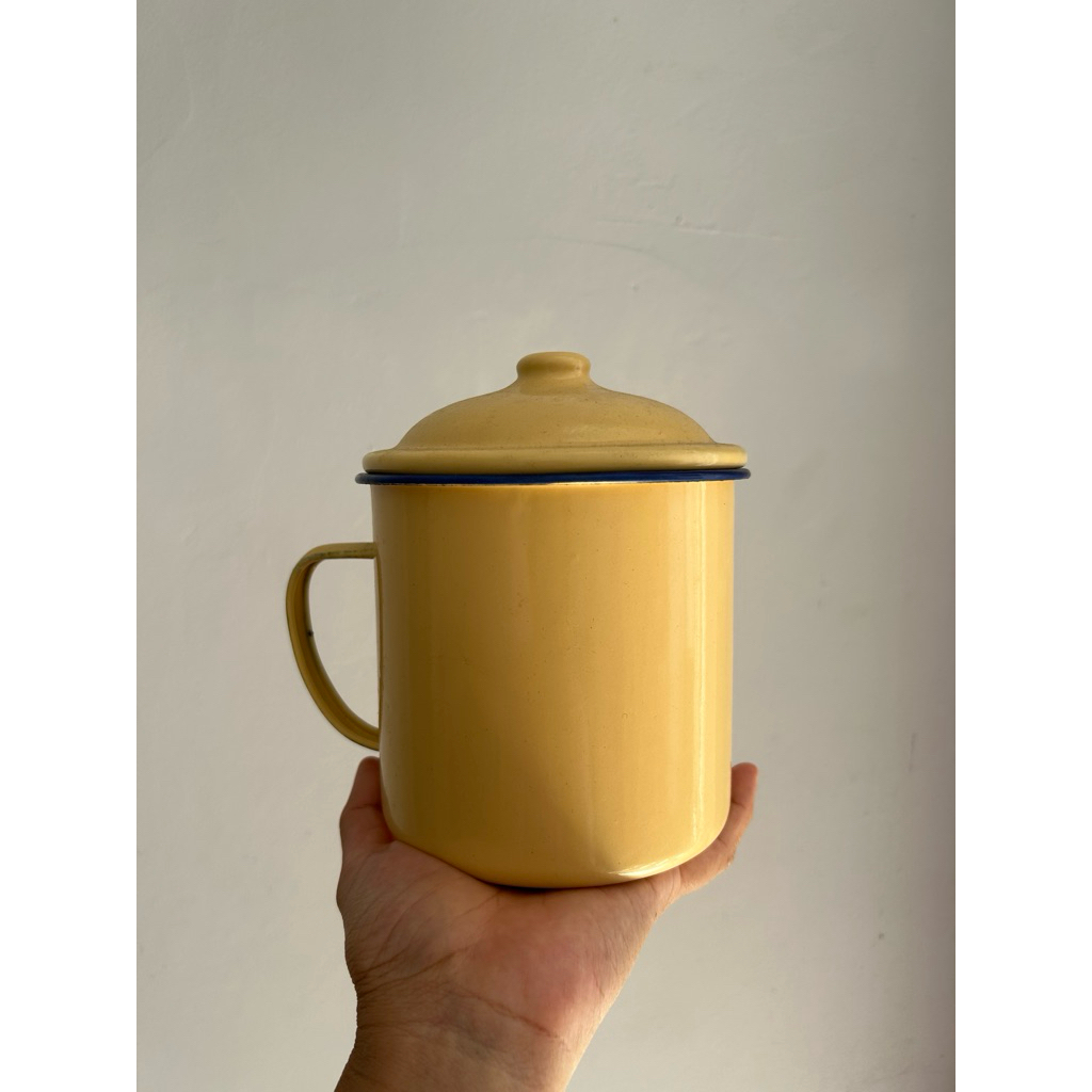 Mug Enamel Polos Vintage Jadul