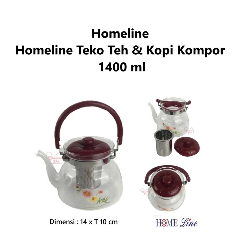 Homeline Teko Teh & Kopi Kompor 1400 ml teko kopi teh kaca