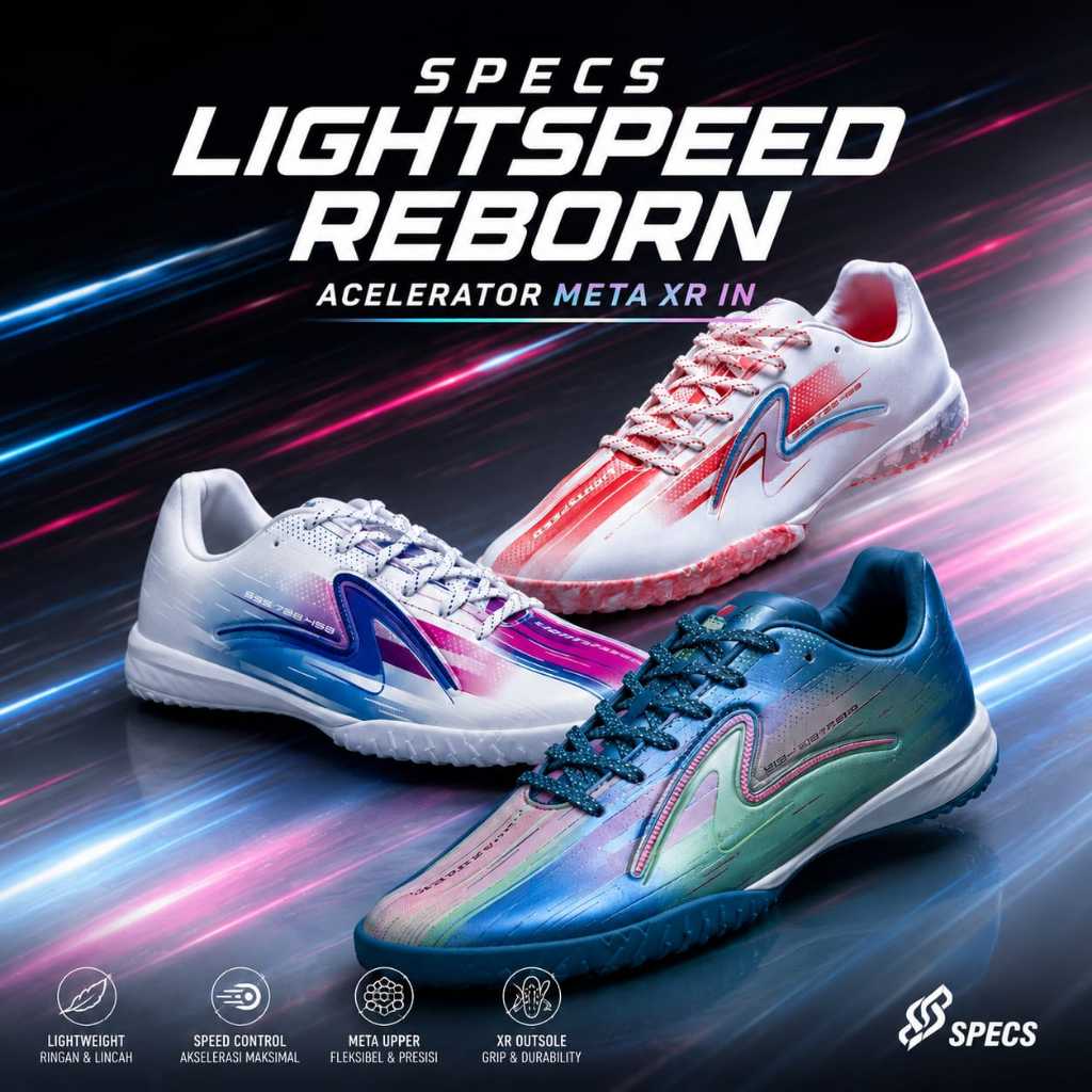 DIAKO 25% SPECS SEPATU FUTSAL SPECS LIGHTSPEED REBORN META XR GARUDA ATTACK IN