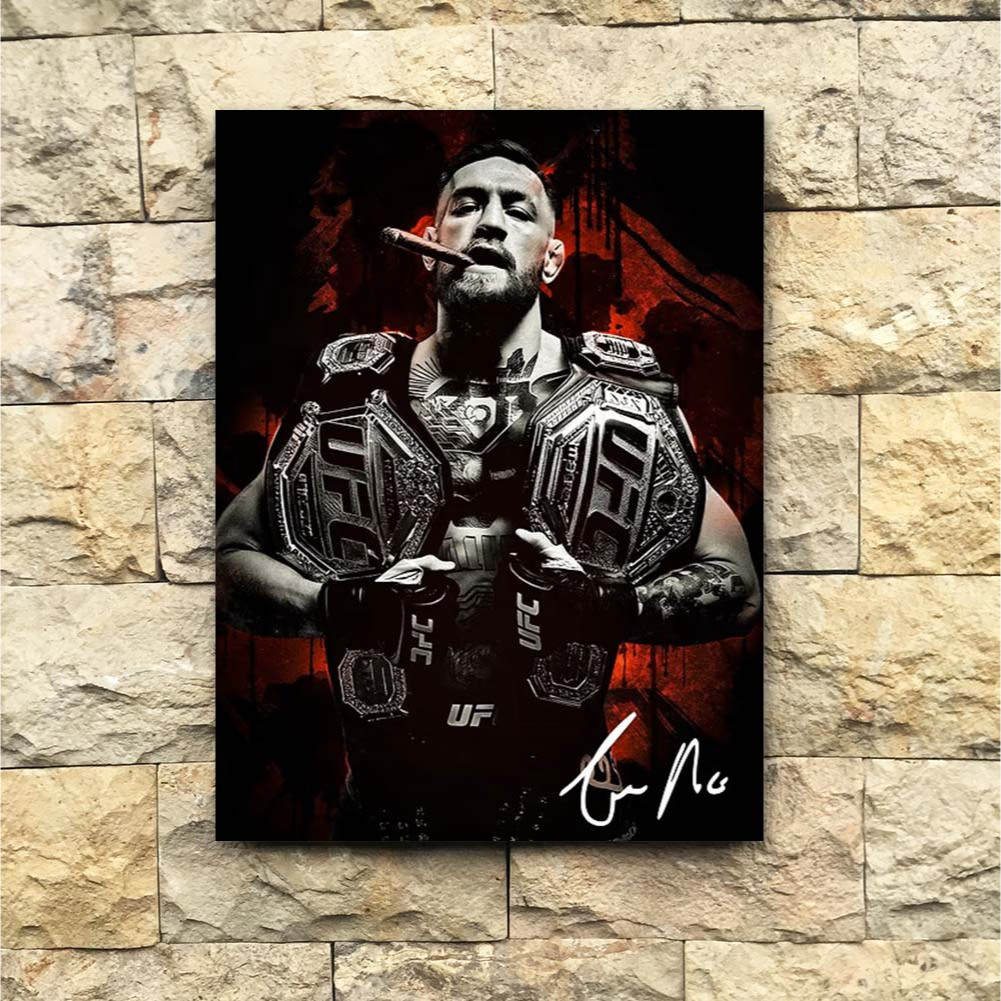 Poster Conor Mcgregor UFC Dekorasi Dinding Bingkai Kayu Modern