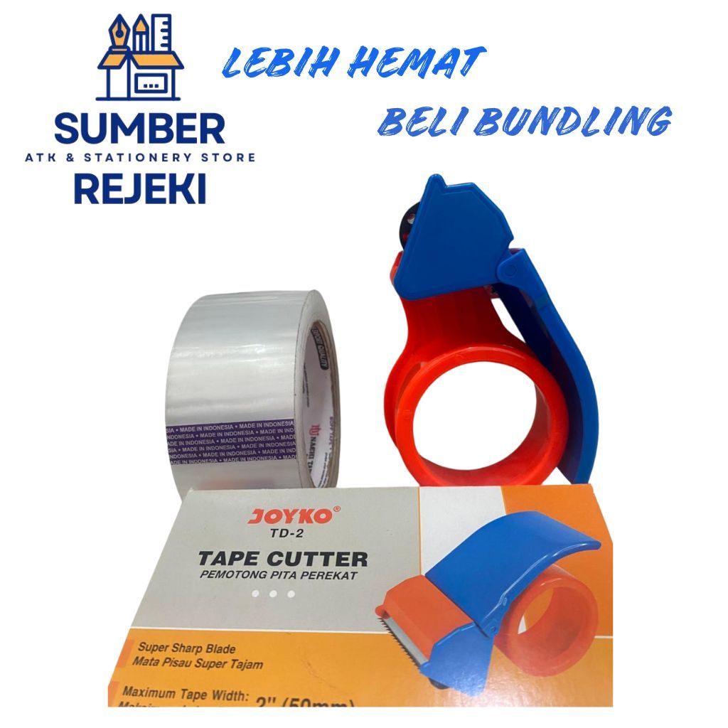 PAKET HEMAT TAPE DISPENSER JOYKO TD-2 + 1 PCS LAKBAN BENING 48 MM NACHI