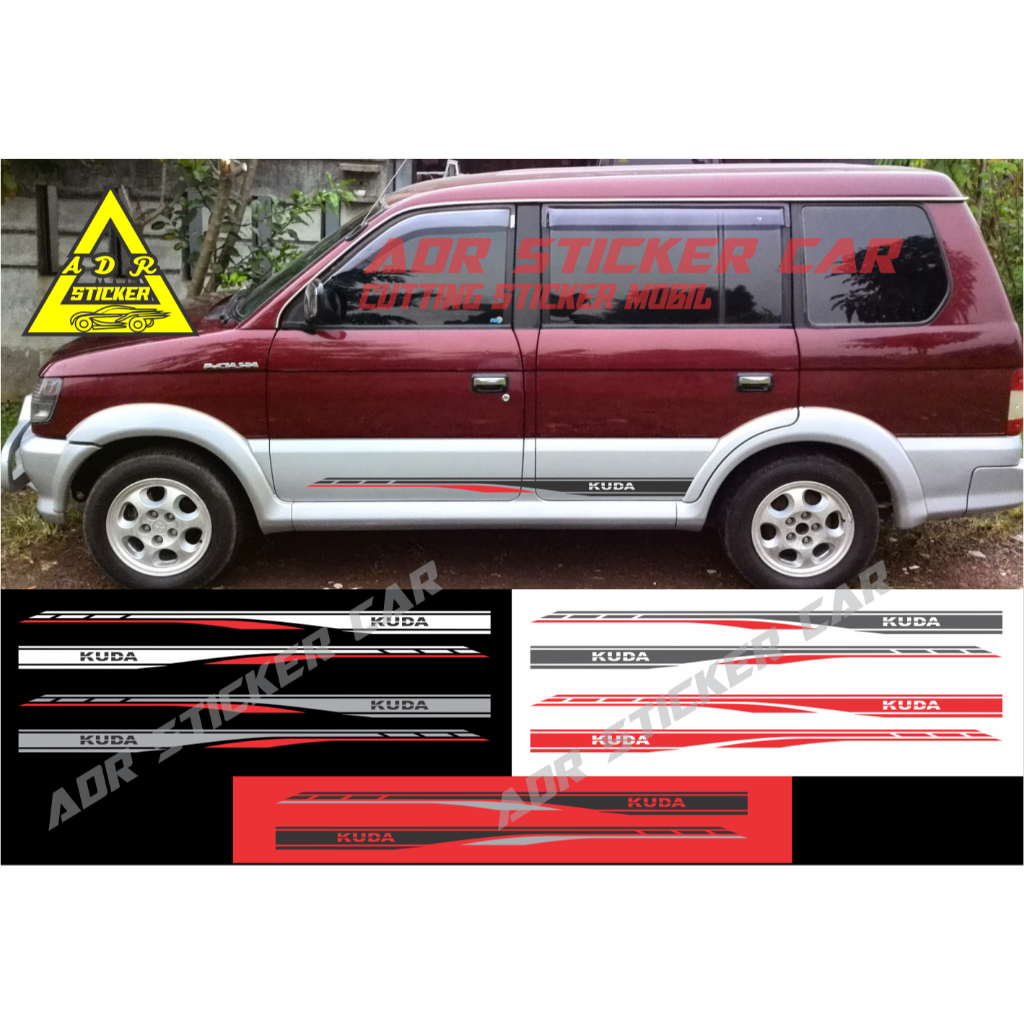 terbaru sticker mobil kuda cutting stiker body samping mobil mitsubishi kuda