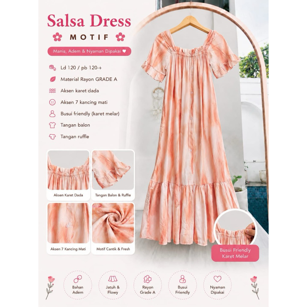 Zidia Daster Salsa Dress motif Homedress Terbaru