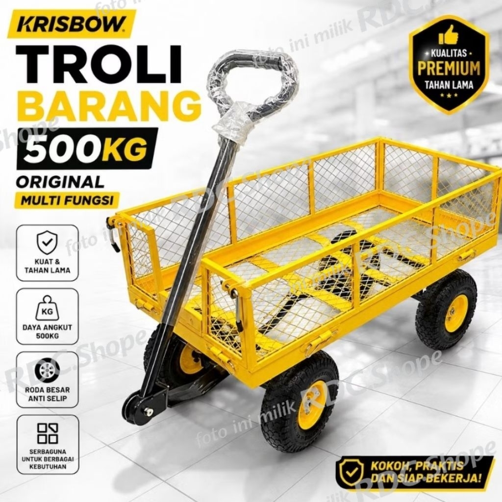 KRISBOW TROLI BARANG 500KG ORIGINAL / TROLI MULTI FUNGSI