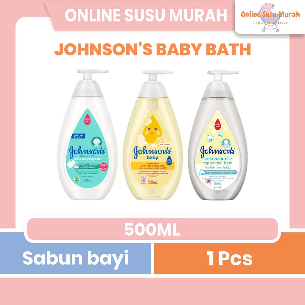 JOHNSON BABY BATH COTTON TOUCH / TOP TO TOE / MILK + RICE / BEDTIME 2IN1 500ML PRLA